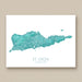 Map of St. Croix, US Virgin Islands on a white background