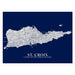 Map of St. Croix, United States Virgin Islands on a dark blue background