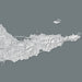 Map of St. Croix with labeled points on a gray background