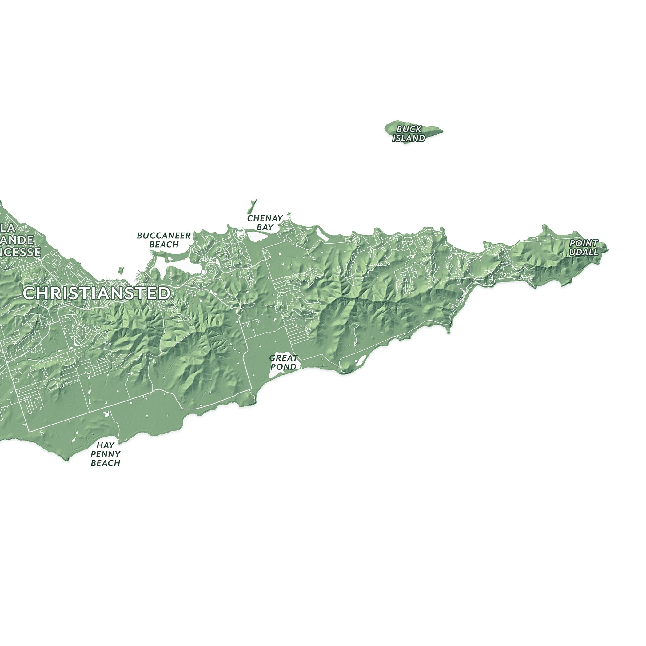 St Croix USVI Topographic Map Print US Virgin Islands Wall Art Poster St Croix Map Maps As Art Topo2026 Zoom1 2100x2100 