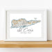 Framed map print of St. Croix, U.S. Virgin Islands on a white wall.