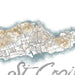 Map of a coastal city with topographic details on a white background