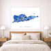 Map of St. Croix on a wall above a bed in a bedroom setting