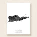 Map of St. Croix, US Virgin Islands on a white background