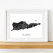 Framed map of St. Croix, US Virgin Islands on a white background