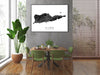 St. Croix US Virgin Islands map print with a black and white 3D topographic landscape design by Maps As Art.