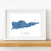Framed map of St. Croix, US Virgin Islands on a white background