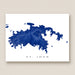 Map of St. John in blue on a white background
