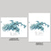 Two maps of St. John, U.S. Virgin Islands, displayed in landscape and portrait orientations on a gray background.