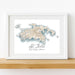 Framed map of St. John, U.S. Virgin Islands on a white background