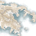 Topographic map with shaded relief of a coastal region