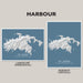 Two map prints of St. John, United States Virgin Islands, one landscape and one portrait orientation, on a gray background.