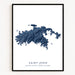 Map of Saint John, United States Virgin Islands, framed on a white background