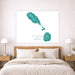 Bedroom with a map of St. Kitts and Nevis on the wall above a bed.