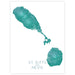 Map of St. Kitts and Nevis in teal on a white background