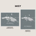 Two map prints of St. Thomas, US Virgin Islands, one landscape and one portrait, on a light gray background.