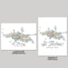 Two maps of St. Thomas, U.S. Virgin Islands, one in landscape and one in portrait orientation on a gray background.
