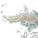 Topographic map of an island with 'St. Thomas' labeled