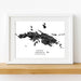 Framed map of Saint Thomas, US Virgin Islands on a white background