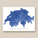 Map of Switzerland in blue on a white background