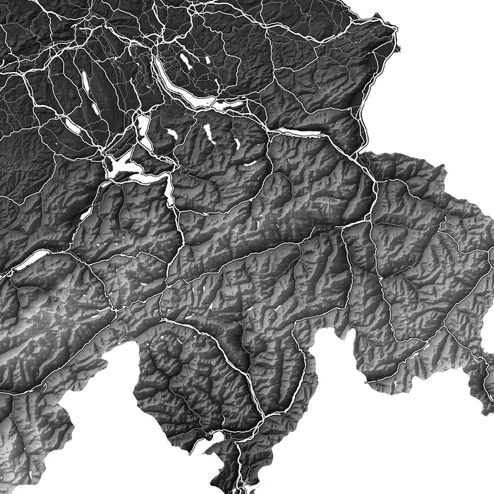 Topographic map of a mountainous region with detailed elevation lines.