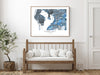Tampa Bay Florida city map print with a denim blue design by Maps As Art.