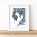 Framed map of Tampa Bay, Florida on a white wall.