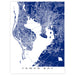 Map of Tampa Bay in blue on a white background