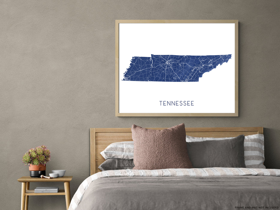 Tennessee state map print in Vintage by Maps As Art.