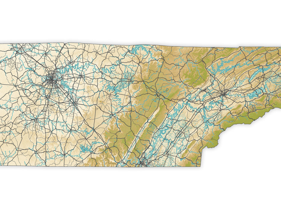 Tennessee State Map Tapestry Wall Hanging - Educational Fabric Poster With Facts, Capitals & Animals For Kids Learning