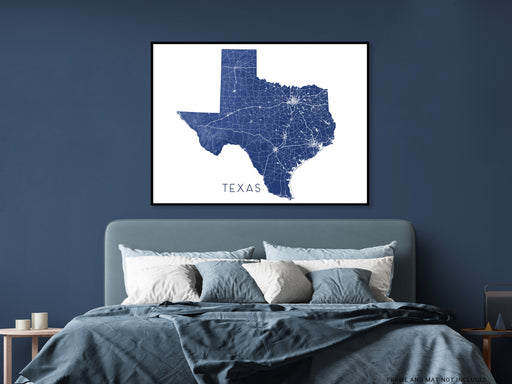 Texas map print by Maps As Art.