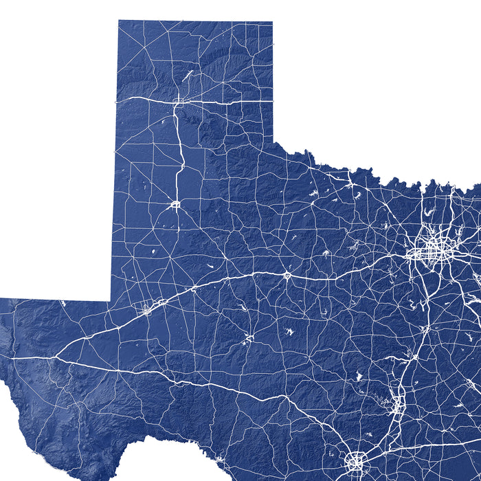 Texas Map Print: Topographic State Wall Art Poster