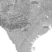 A grayscale topographic map of Texas showing major cities including Dallas-Fort Worth, Austin, San Antonio, Houston, and Padre Island NS, with contour shading and road networks.