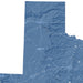 A blue shaded relief map of South Dakota showing topographic terrain and labeled cities including Amarillo, Lubbock, Odessa, and Abilene.