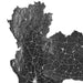 Black and white topographic map of a region with detailed landforms and roads.