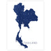 Map of Thailand in blue on a white background