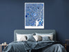 Tokyo, Japan map art print in blue shapes designed by Maps As Art.