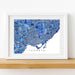 Framed map of Toronto on a white wall