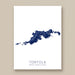 Map of Tortola, British Virgin Islands on a white background