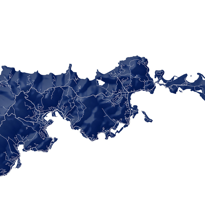 Map of Tokyo with detailed boundaries on a white background