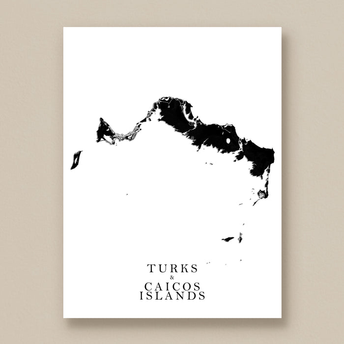 Map of Turks and Caicos Islands on a white background