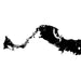 Black and white map of a coastal region with islands on a white background
