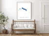 Turks and Caicos islands map print by Maps As Art.