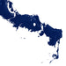 Navy blue map of the island of Vancouver on a white background
