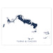 Map of Turks and Caicos Islands on a white background