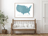 Topographic USA map print with main highways by Maps As Art.