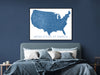 Topographic USA map print with main highways by Maps As Art.