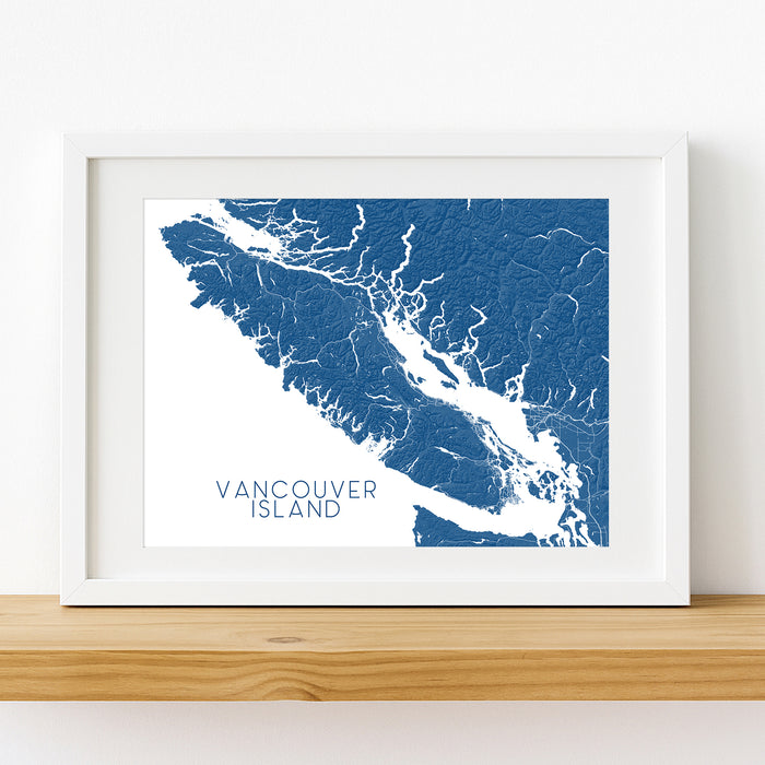 Vancouver Island Relief Map Wall Art Print, Victoria Tofino Nanaimo