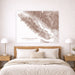 Map of Vancouver Island hanging above a bed in a bedroom setting