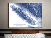 Vancouver Island map print with topographic features by Maps As Art.